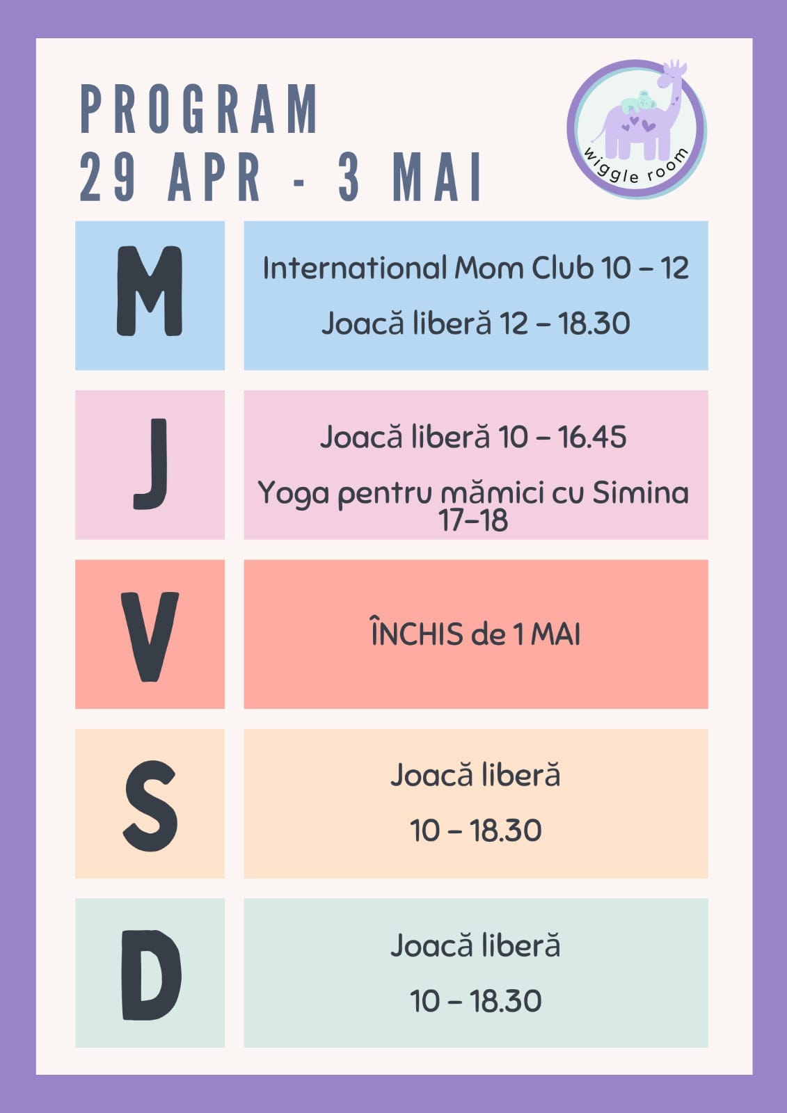 programul wiggle room lahovari 29 aprilie - 03 mai