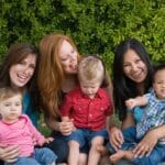 Three mothers with children